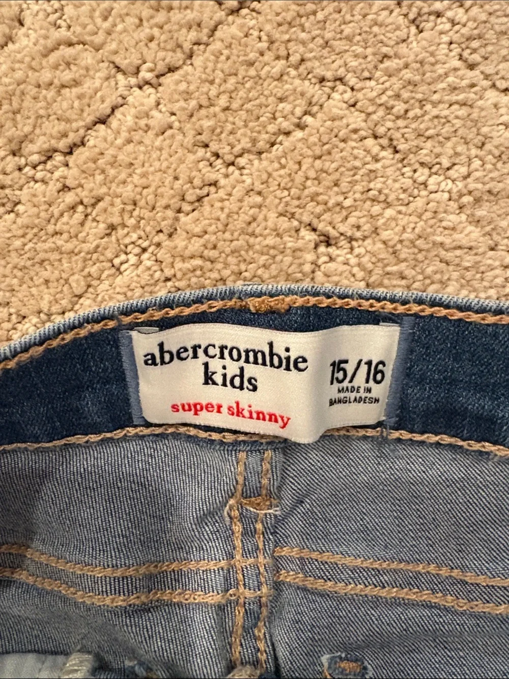 abercrombie kids Dark Blue Skinny Jeans with Light Distressing